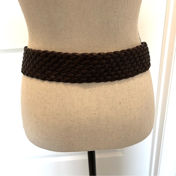 Michael Kors Dark Brown Braided Leather Belt with Silver Buckle and Charms - Picture 2 of 3